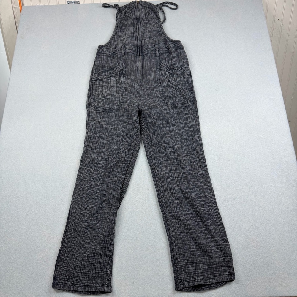 Pilcro Anthropologie Gauze Overalls 27 Gray Cotton Utility Jumpsuit